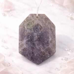Lepidolite Gemstone Pendant 36x25mm Faceted Top Drilled Jewelry Making Bead